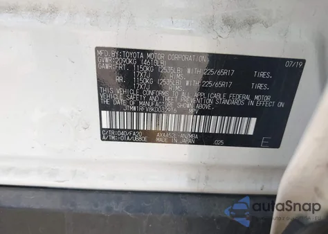 2019 Toyota Rav4 Xle из США, поврежденный, VIN JTMW1RFV8KD032916